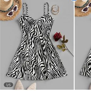 ZAFUL zebra bustier Cami dress